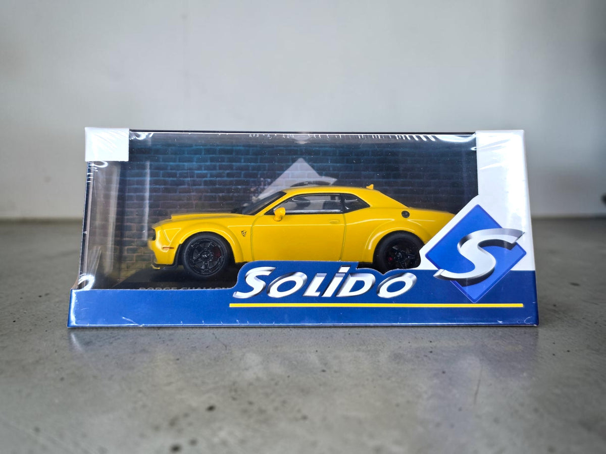 Solido Dodge Challenger SRT Demon 2018 Jaune 1/43 S4310308 – Neuve Scellée