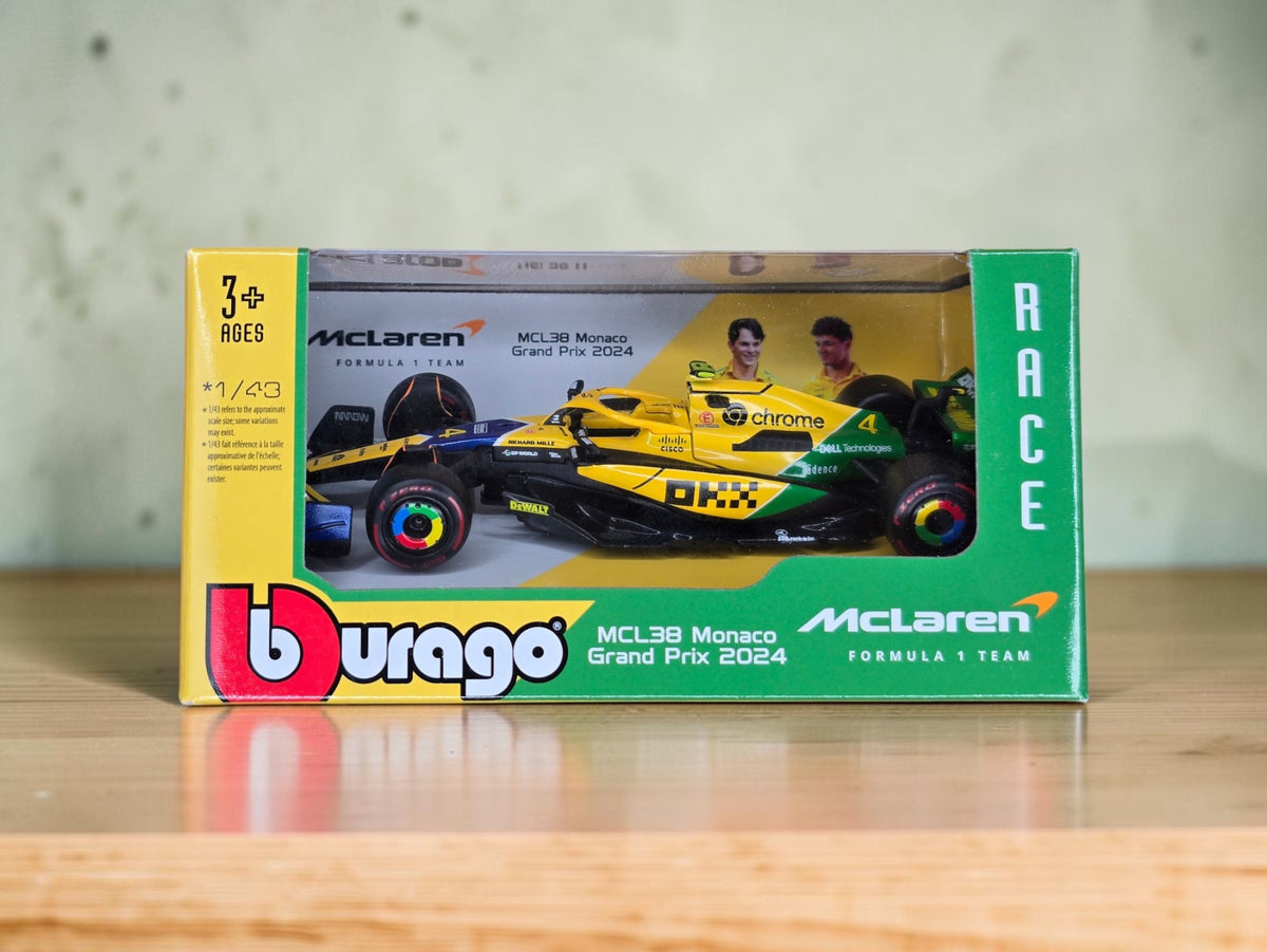 Bburago McLaren MCL38 Lando Norris #4 Monaco GP 2024 – 1/43